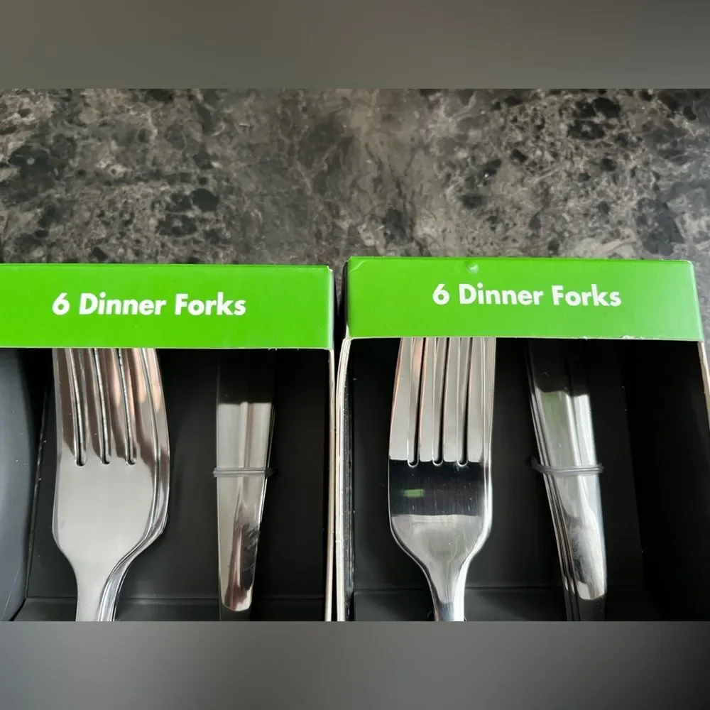 Oneida Arc Stainless Steel‎ Mirror Finish Everyday Flatware Dinner Forks 2 Sets